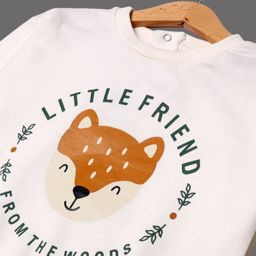 WHITE FOX LITTLE FRIEND PRINTED SWEATSHIRT FOR GIRLS